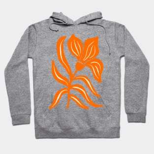 Orange Stylized Tulip Hoodie